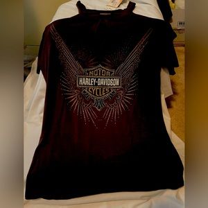 Ladies Harley Davidson Cold Shoulder Shirt NWT